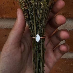 White Buffalo Gold Ring